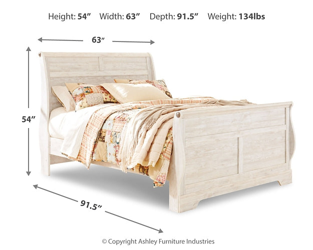Willowton  Sleigh Bed