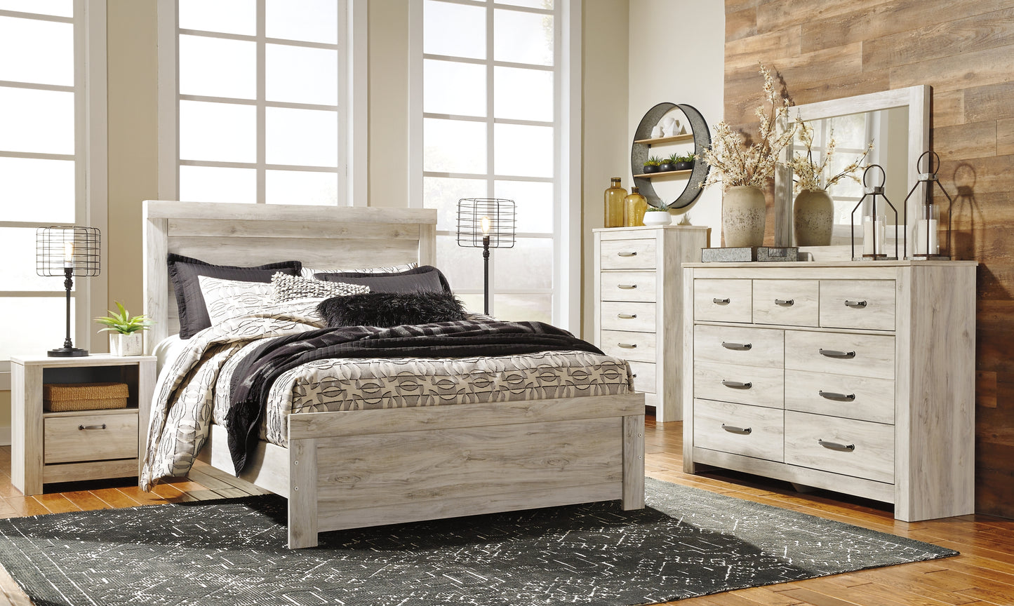 Bellaby Panel Bed With Mirrored Dresser, Chest And Nightstand