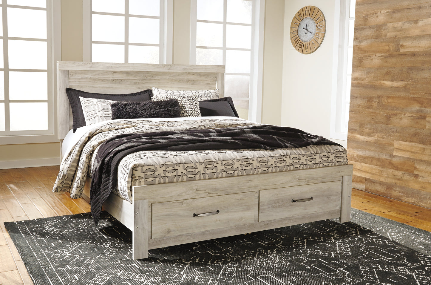 Bellaby Platform Bed With 2 Storage Drawers With Mirrored Dresser And Chest