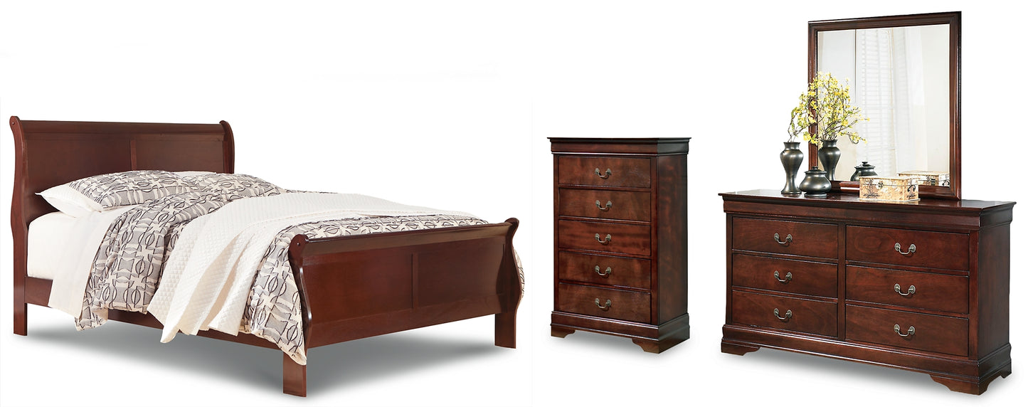 Alisdair Sleigh Bed With Mirrored Dresser And Chest
