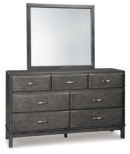 Caitbrook Storage Bed With 8 Storage Drawers With Mirrored Dresser