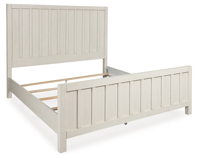 Shaybrock California King Panel Bed with Mirrored Dresser and Chest