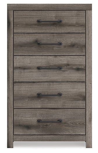 Graystorm Twin Panel Storage Bed with Mirrored Dresser and Chest