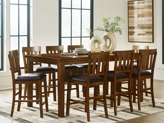 Ralene Counter Height Dining Table and 8 Barstools
