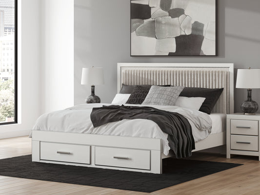 Zuraleus King Upholstered Panel Storage Bed
