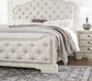 Arlendyne California King Upholstered Bed with Mirrored Dresser and Chest
