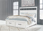 Ashbryn King Panel Storage Bed with Mirrored Dresser and Chest