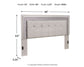 Zyniden King Upholstered Panel Headboard with Mirrored Dresser and Chest