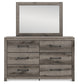 Graystorm Full Panel Bed with Mirrored Dresser and Nightstand