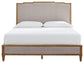 Sharlance King Upholstered Panel Bed with Mirrored Dresser and Nightstand
