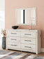 Lawroy King Panel Headboard with Mirrored Dresser and Chest