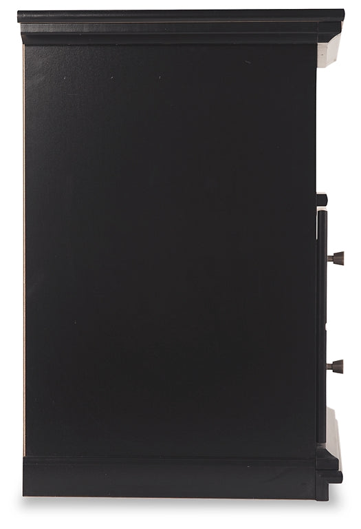 Full Panel Bed with Mirrored Dresser, Chest and Nightstand