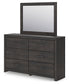 Hollivern Twin Panel Bed with Storage with Mirrored Dresser and Chest