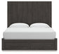 King Panel Storage Bed with Mirrored Dresser and Nightstand