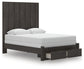 Queen Panel Storage Bed with Mirrored Dresser, Chest and Nightstand
