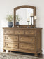 Feddinger King Panel Bed with Mirrored Dresser and Chest