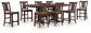 Rylandeen Counter Height Dining Table and 8 Barstools