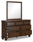 Danabrin Queen Panel Storage Bed, Dresser and Mirror