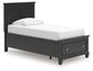 Lanolee Twin Panel Storage Bed, Dresser, Mirror and Nightstand