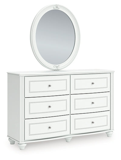 Kozlani Twin Upholstered Panel Storage Bed, Dresser, Mirror and Nightstand