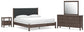 Pamytta King Upholstered Panel Bed, Dresser, Mirror and Nightstand