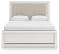 Zuraleus Queen Upholstered Panel Platform Bed, Dresser, Mirror and Nightstand