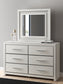 Zuraleus King Upholstered Panel Bed, Dresser and Mirror