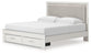 Zuraleus King Upholstered Panel Platform Storage Bed, Dresser, Mirror and Nightstand