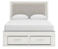 Zuraleus Queen Upholstered Panel Platform Storage Bed, Dresser, Mirror and Nightstand