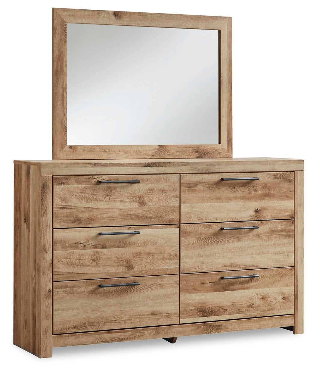 Hyanna Queen Panel Storage Bed with 2 Under Bed Storage Drawer, Dresser, Mirror and Nightstand