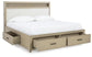 Calmoro Queen Bookcase Bed with Mirrored Dresser and Nightstand