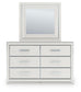 Birmonton Queen Upholstered Panel Bed, Dresser and Mirror