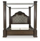 Maylee California King Canopy Bed, Dresser and Mirror