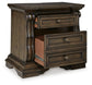 Maylee California King Canopy Bed, Dresser, Mirror and Nightstand