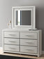 Birmonton King Upholstered Bed, Dresser and Mirror