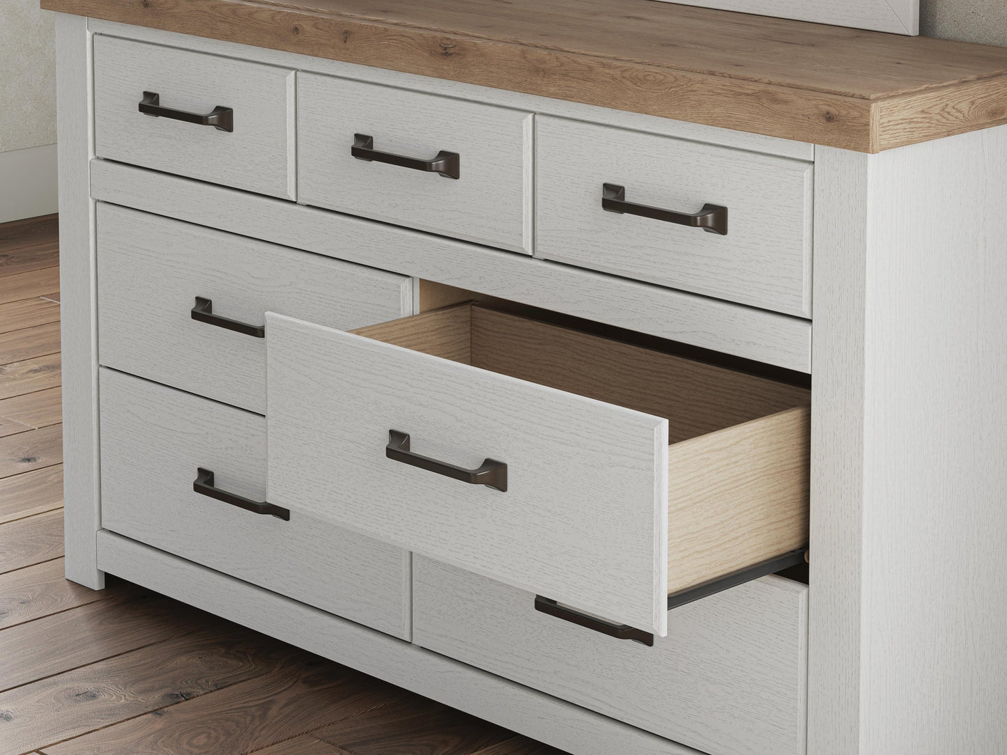 Savonport King Panel Bed, Dresser, Mirror, Chest and Nightstand